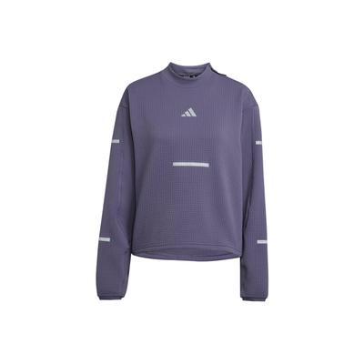 Adi365 Running Crewneck Logo Reflective Moisture-Wicking Warm Running Waffle Sweatshirt Women Sweatshirt JP3844