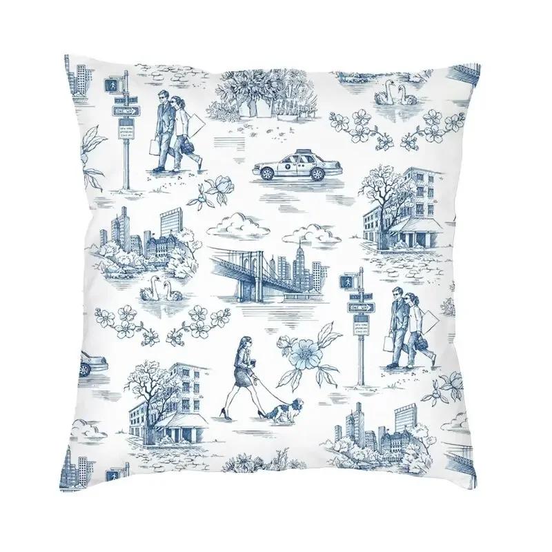 Poszewka na kwadratową poduszkę dekoracyjną Toile De Jouy Sepia Vintage Paryski Design Artystyczny Poszewka na poduszkę z nadrukiem 3D z dwóch stron na sofę