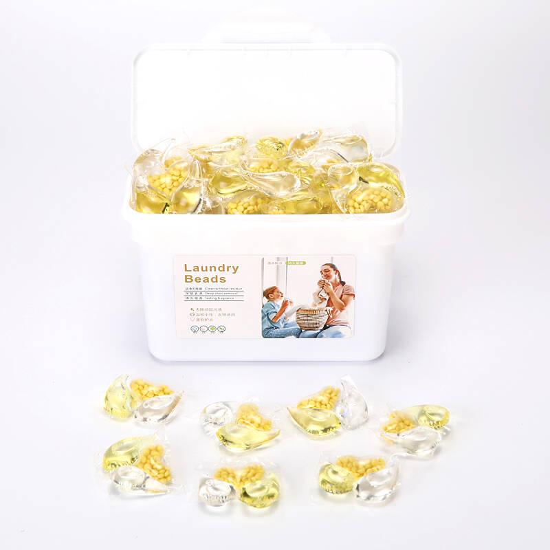 Five-in-One Laundry Pods: Long-Lasting Scent, Stain Removal, Softening, and Concentrated Detergent Beads.