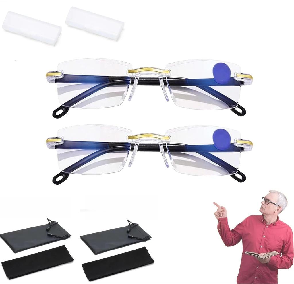 Brillen – Autofokus-Lesebrillen für Herren & Damen Blaulichtfilter Intelligenter Zoom mit Brillenetui Brillenputztuch