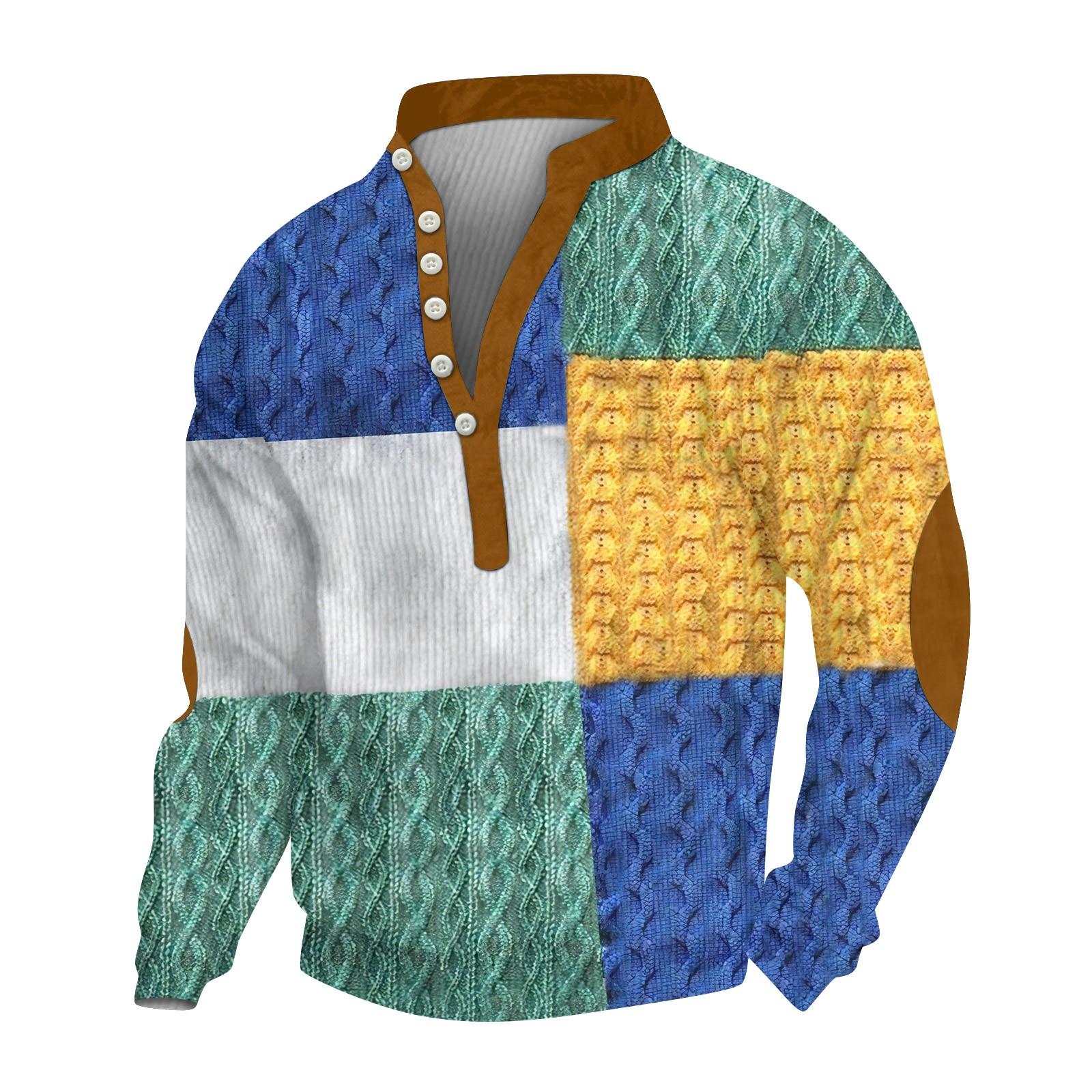 

Мужской вельветовый кардиган с длинными рукавами и шестью пуговицами XL жёлтый