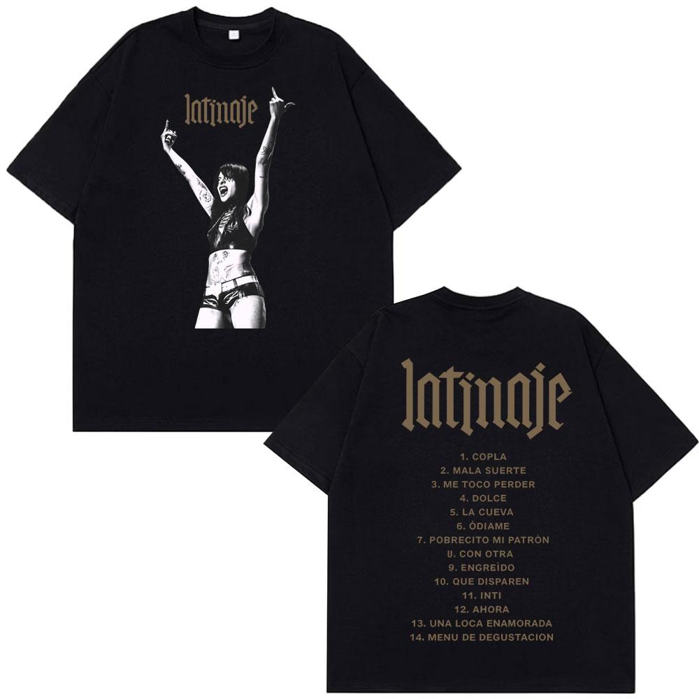 2026 Summer Singer Cazzu Latinaje Album Vintage Graphic Tshirt Unisex Women Harajuku Tshirt Cotton Comfortable Casual Tshirts S
