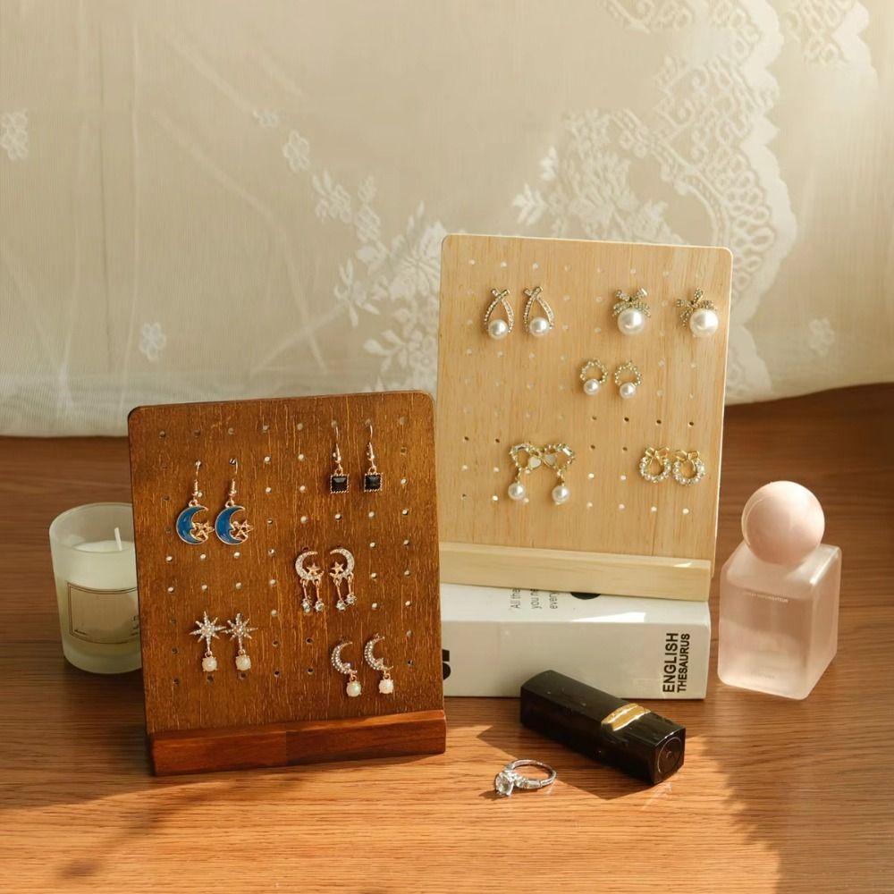Earring Organizer Wood Earring Stands 72 Holes Earrings Display Stand  Jewelry Storage Rack