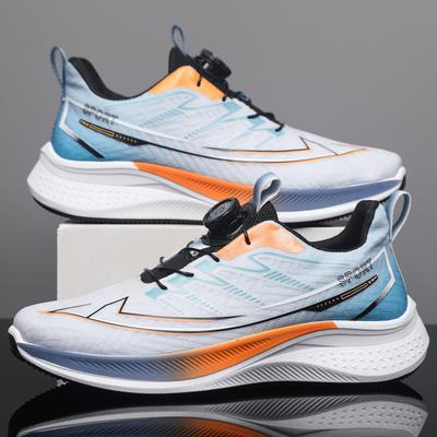 Ice Silk Mesh Breathable Running Shoes Men's Summer Non-slip Shock Absorption Ultra-light Rotating Button Trendy Jogging Sports Shoes Men's Shoes