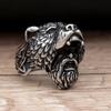 Retro Beer Oorloger Viking Ringen voor Mannen Zilver Roestvrij Staal Noordse Viking Ring Punk Biker Sieraden Maat 7-15