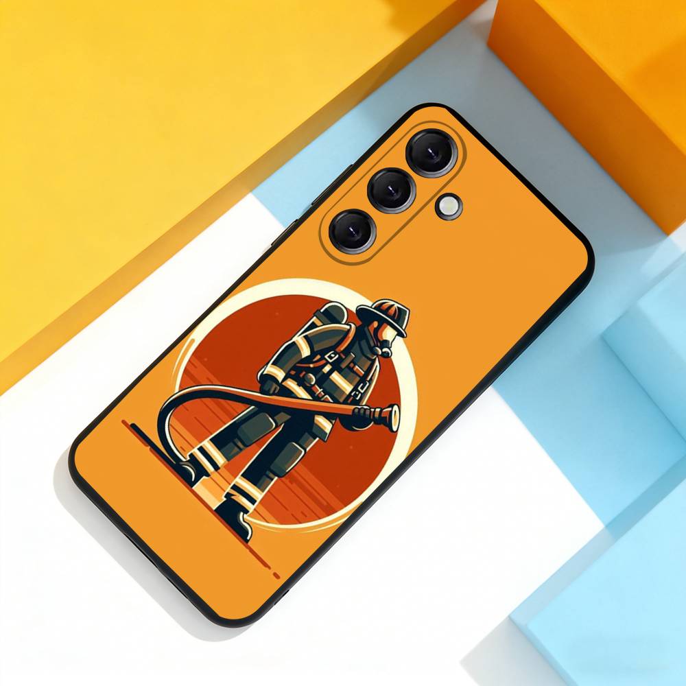 

Fireman F-Firefighter For Samsung Galaxy A 73,72,51,53,52,71,22,5G,Note,J7,8,9 Soft Black Cover Phone Case Samsung a12