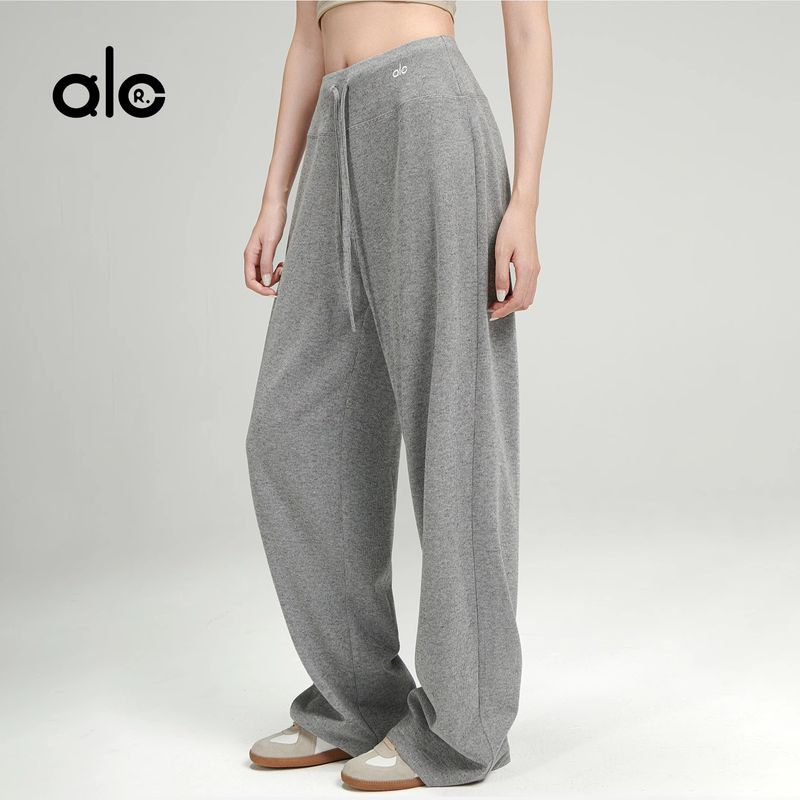 Aloneadv Yoga Pants Lazy Relaxed Feeling Loose Soft Glutinous Shake Pants Women's Spring Knitting Sports Wide Legs Casual Pants