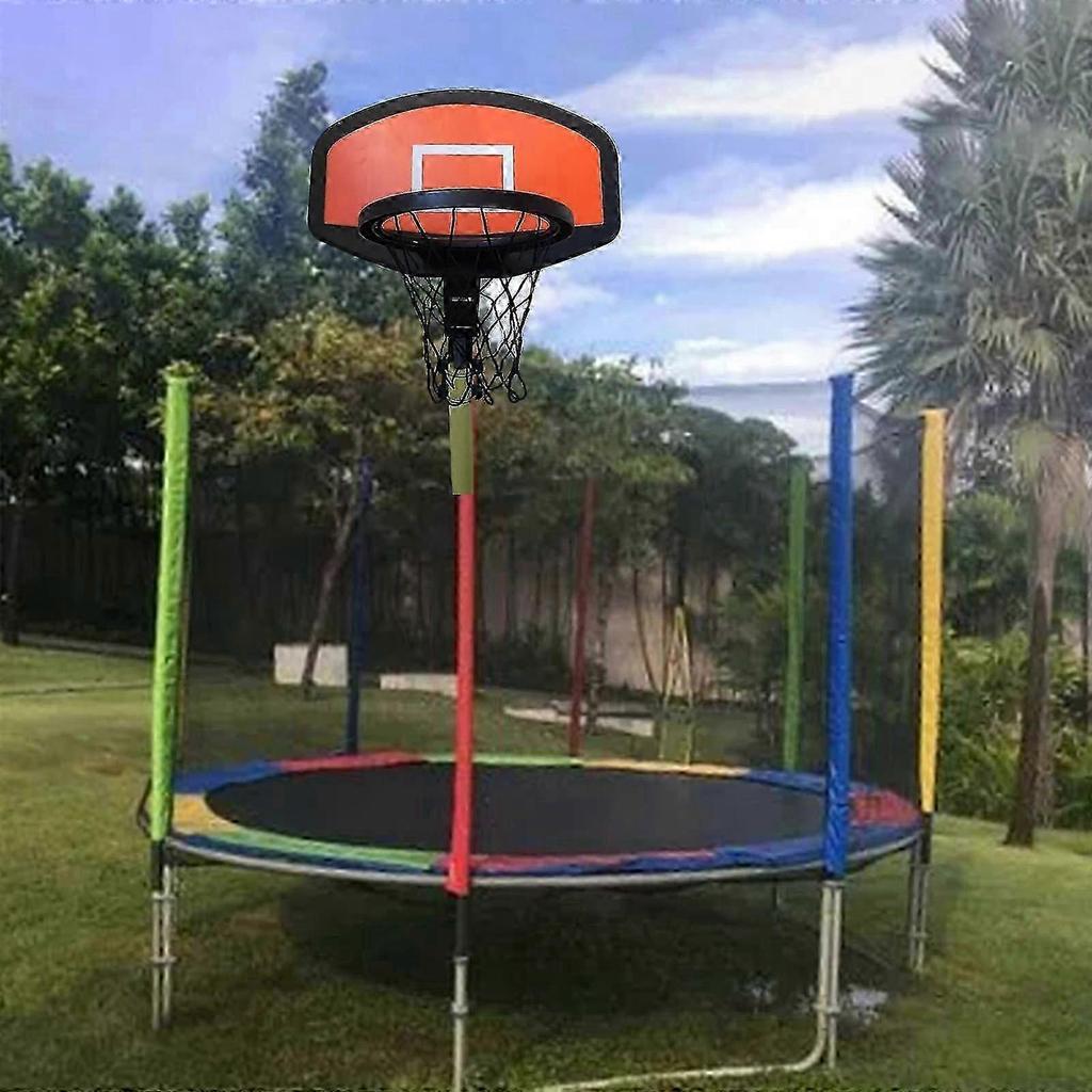 Trampoline Basketball Hoop Attachment with Backboard and Net, Durable ABS, Outdoor Sports Games for Kids, Compatible with Most Trampolines