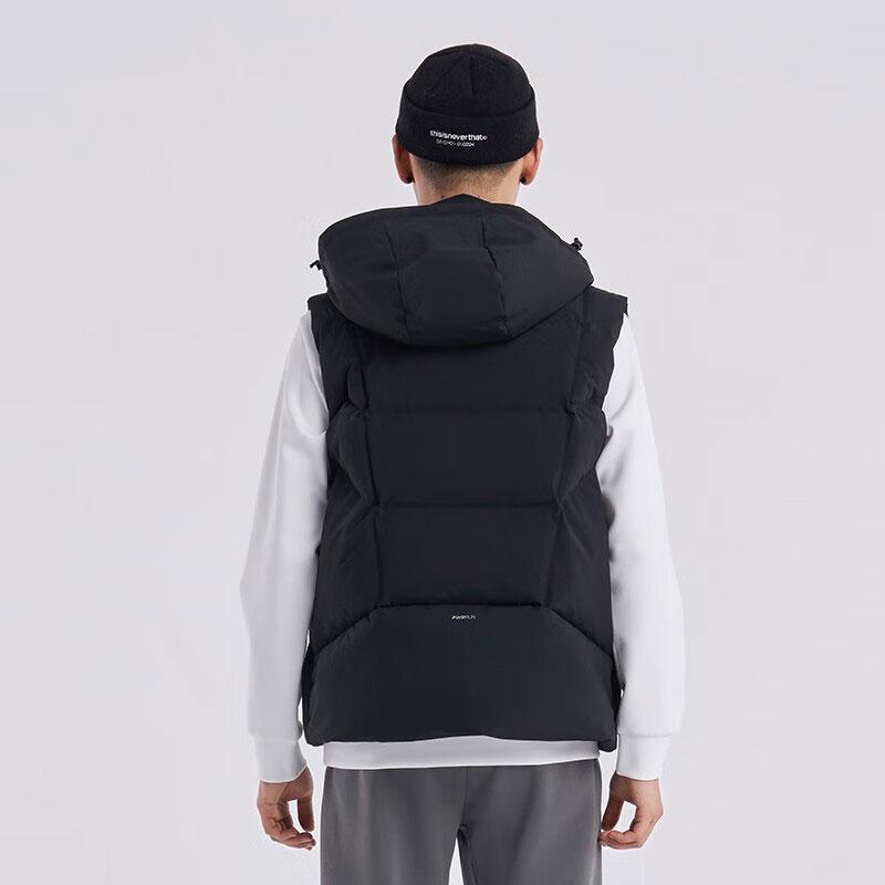 SAUCONY Gilet sportivo da corsa imbottito con cappuccio da uomo monocolore nero SC2220078-3