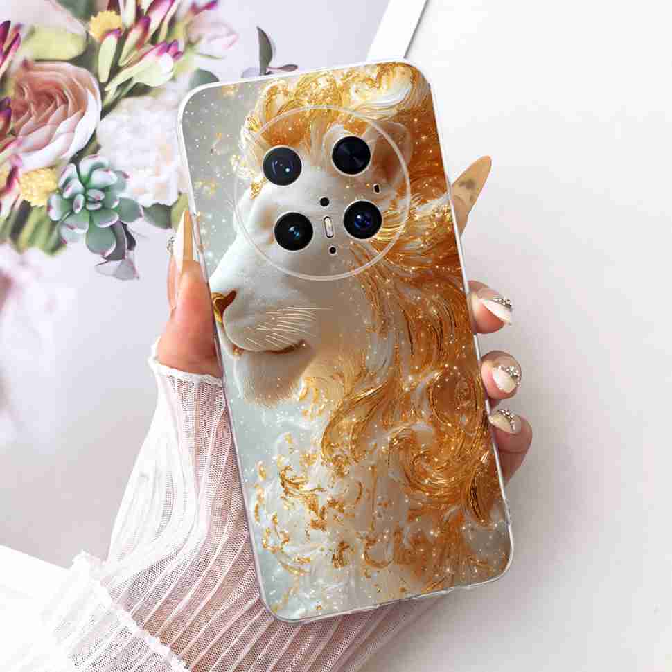 For Huawei Mate 70 Pro 5G Case PLR-AL00 PLR-AL50 Silicone TPU Cover For Mate 70Pro+ 70 Pro Plus 5G Cartoon Lion Butterfly Bumper