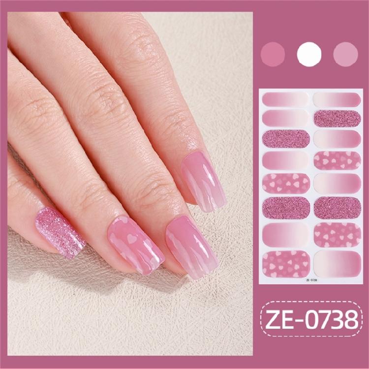 Valentine's Day Full Wrap Nail Stickers Nails Polish Strips Adhesive DIY Nails Art Decals Manicure Accessories