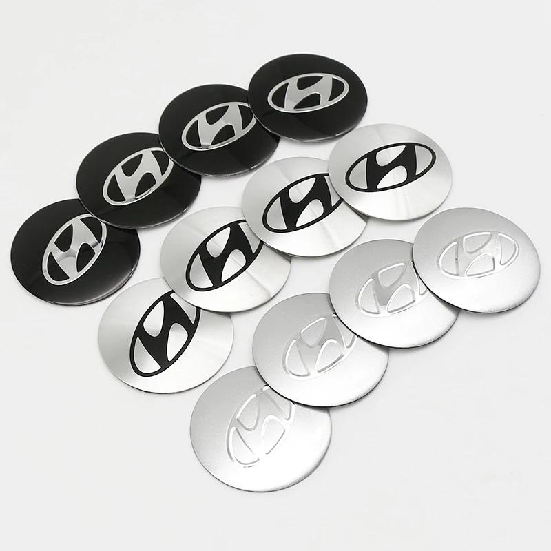 4Pcs 56/60/65mm Car emblem Wheel hub Center Cap Badge covers sticker Styling For Hyundai Accent Elantra Veloster Getz Tucson i20