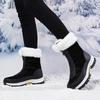 Women's Winter Leather Boots Women Winter Shoes Keep Warm Non-slip Black Snow Boots Ladies Lace-up  White Boots