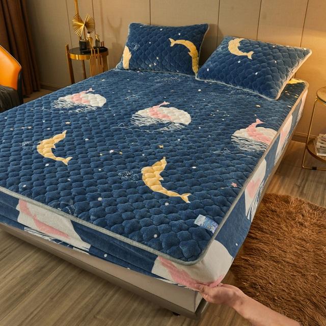 Lenzuolo con angoli in velluto 90x200 Lenzuolo addensato per la casa Coprimaterasso caldo Queen Size fundas de colchón