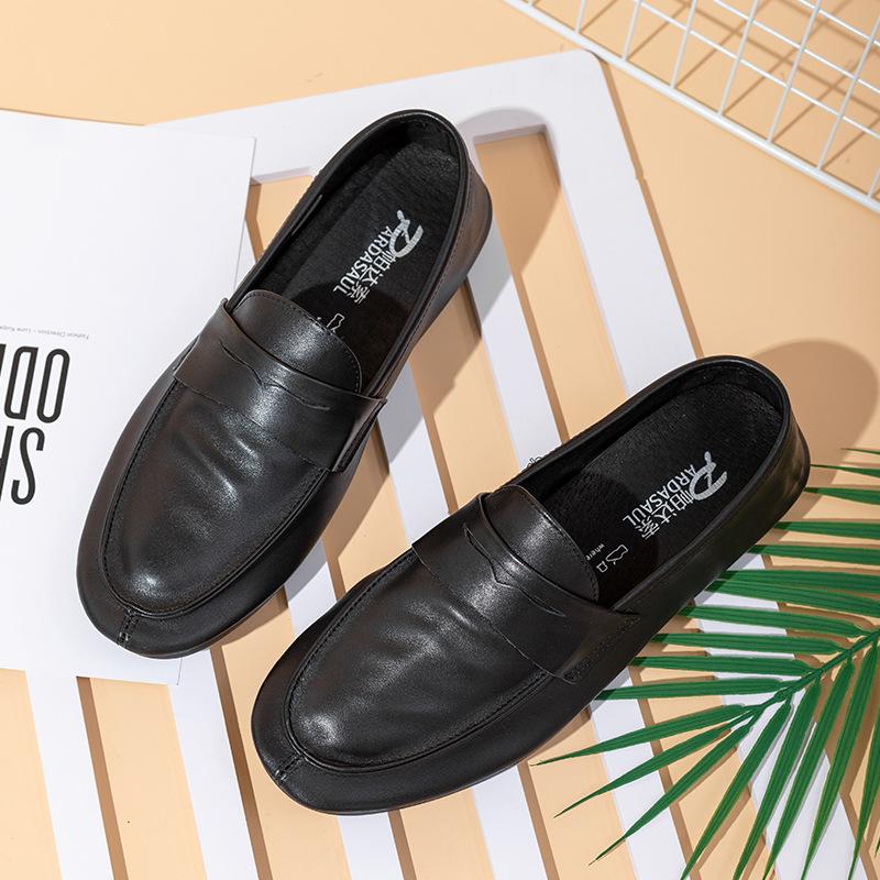 2025 direct supply new Doudou shoes men's fashion breathable casual leather shoes trendy and lightweight one-pedal lazy shoes