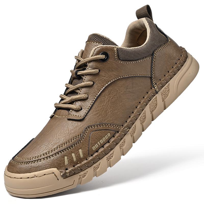 High Quality Handmade Genuine Leather Men Sneakers 2024 Outdoor Non-Slip Casual Shoes Luxury Brand Design Office Walking Shoe