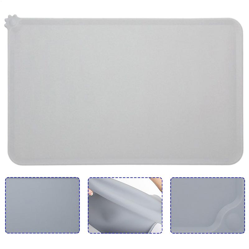 18.9X11.8in Non-Slip Silicone Pet Feeding Mat Waterproof Dog Bowl Placemat Quick-Dry Cat Food Tray Mat Small Animal Accessories