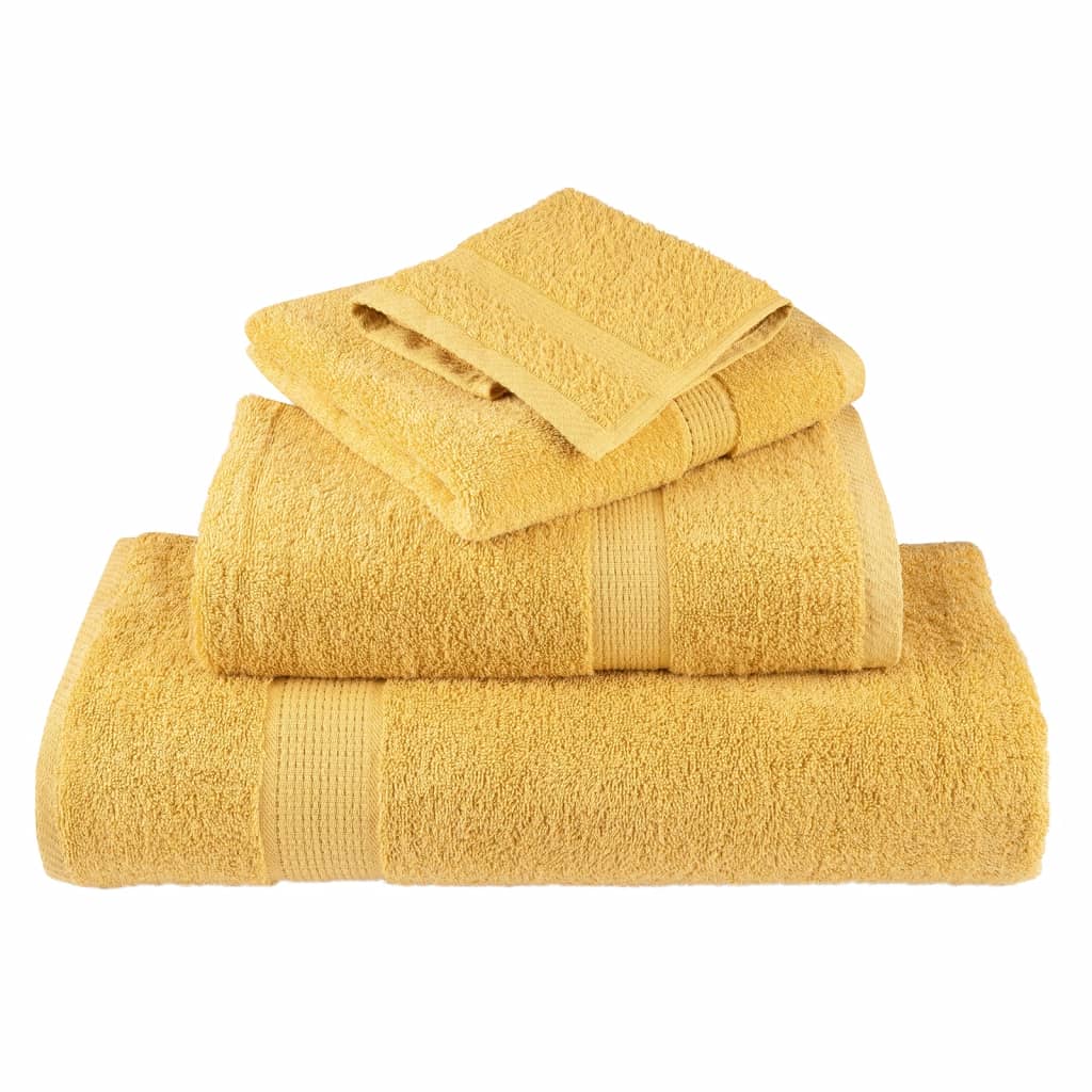 Vidaxl Ręczniczki Premium Solund, 2 Szt., Złote, 30X30 Cm, 600 G/Cm²