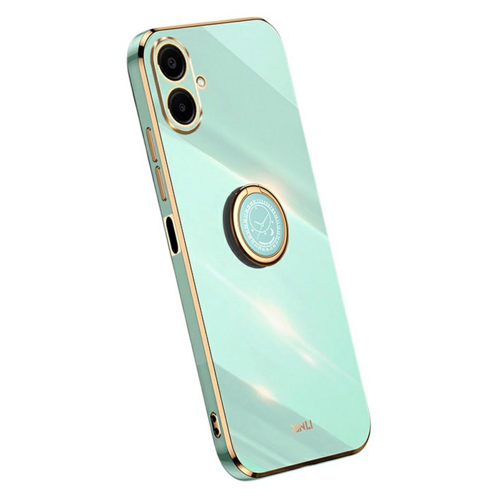 XINLI For Samsung Galaxy A07 5G/A07 4G Case Ring Kickstand Electroplating TPU Phone Cover
