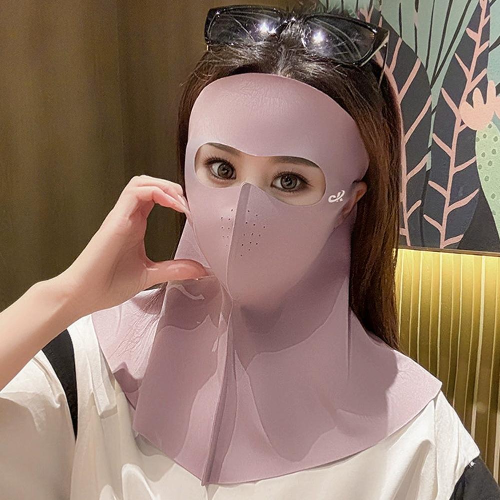 Women's Sunscreen mask Breathable ice Silk Veil Anti-UV face and Neck Cover Suitable for Summer Cycling Outdoor Sports