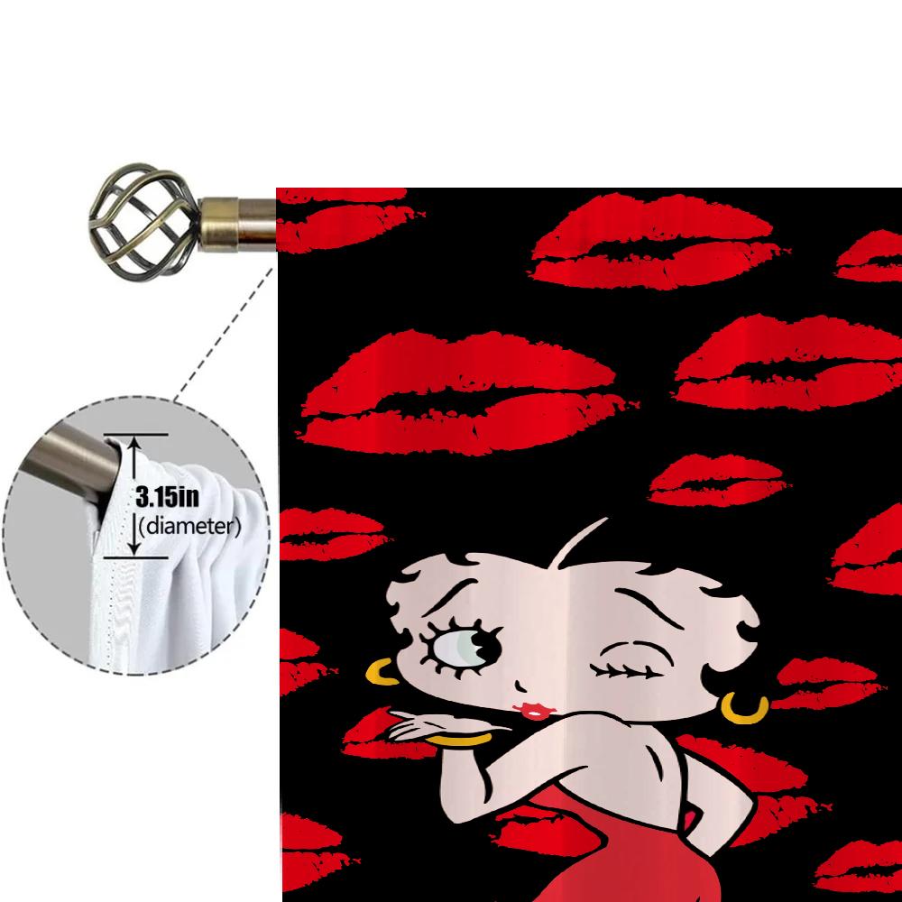 Window Kitchen Curtains for Living Room 2 Pieces Blackout Curtains Door Curtain B-betty B-boop Bedroom Decoration Partition Home