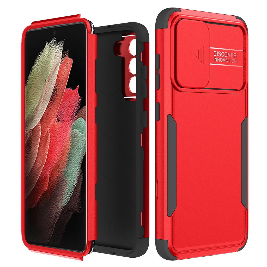 Für Samsung Handyhüllen mit einem Nischen-High-End-Gefühl, kreatives Schiebefenster-Design, sturzsichere Schutzhülle, All-Inclusive-Handyhülle