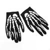 Full Finger Skeleton Gloves Black Hand Coverings M