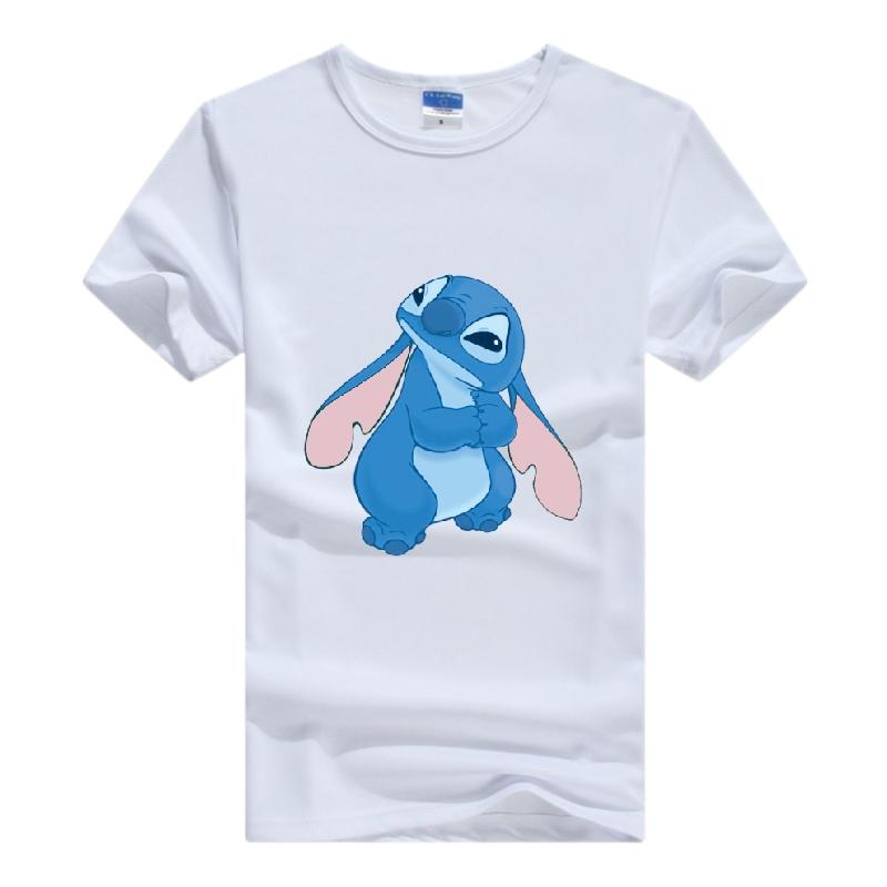 Casual Disney Cartoon Woman T-shirts Lilo Stitch Gothic Blouses Y2K Streetwear Tops Stich Grunge Men Clothing Summer Hippie Tees