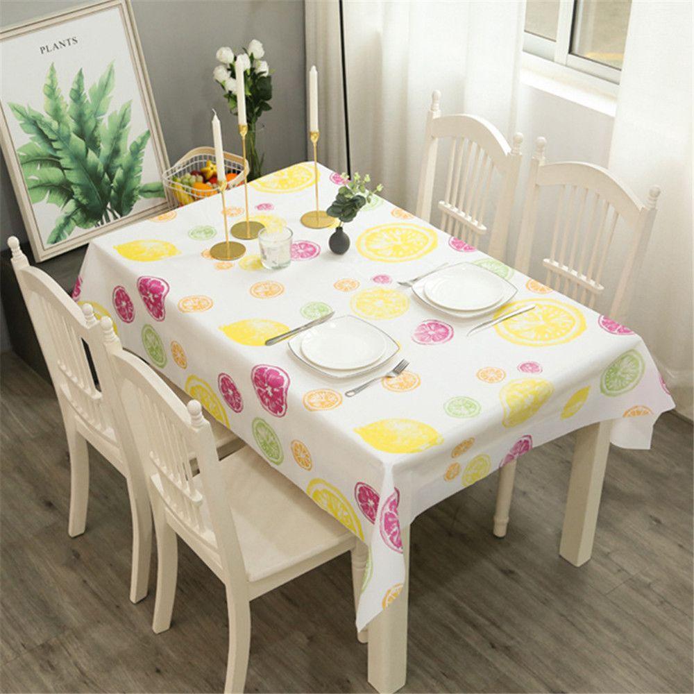 Plastic PVC Waterproof Oilproof Kitchen Dining Table Colth Rectangula Grid Printed Tablecloth Cover Mat Oilcloth Antifouling