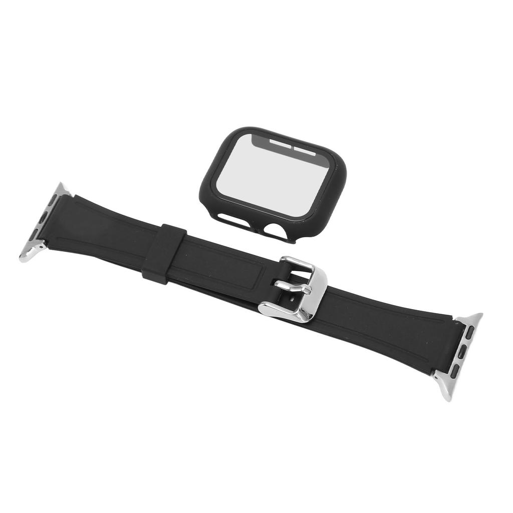 40mm Replacement Watchband Adjust Size PC Protective Case TPU Watch Strap for Iwatch Black