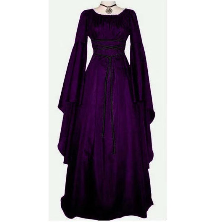 Women's Black Lace-Up Witch Costume for Stage Performance and Halloween Party