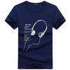 Men's Summer Short-Sleeve T-Shirt with Cartoon Headphones Design