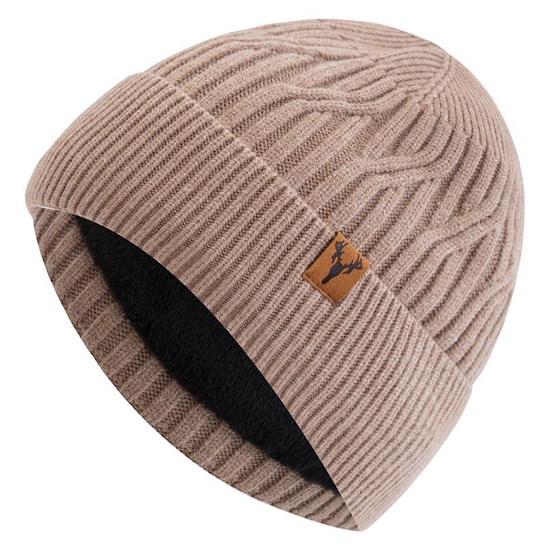 

Новый стиль Унисекс Зимняя шапка Плюшевая меховая подкладка Теплая шапка Стильная мягкая шапка бини Для мужчин женщин Уличная Лыжный спорт Вязаная шапка 56cm-60cm хаки