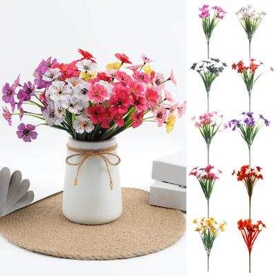 5Pcs Faux Violet Bundles UV Resistant Artificial Flowers Realistic Fake Violets for Outdoors Patios Porches Window Boxes Home Indoor Decor