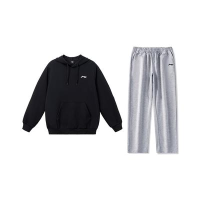 Li-Ning Einfaches Logo Einfach Locker Bequem Kapuzenpullover Sweatshirt Lässiger Sportanzug Unisex Sweatshirt YWDV383-1+AKLU881-2