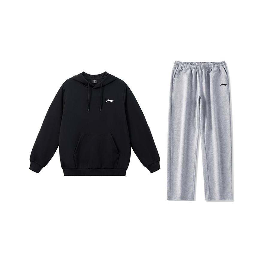 

Li-Ning Однотонный логотип Простой Свободный Удобный Худи-пуловер Повседневный спортивный костюм Унисекс толстовка YWDV383-1+AKLU881-2 XL