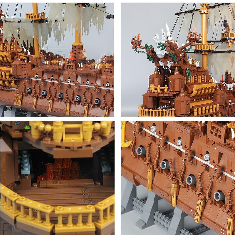 In Stock 3652pcs Flying Dutchman Display GhostShip Sea Sailing Ship 16016 Building Block Toys