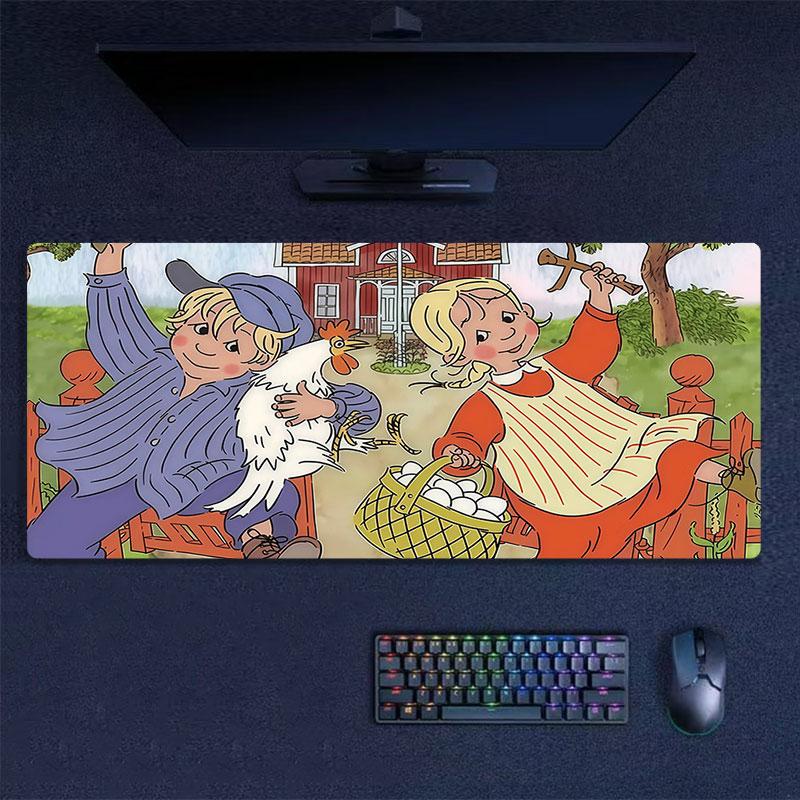 Emil of Lonneberga Mouse Pad, Large Gaming Desk Mat, Non-slip XXL Mousepad for Laptop & Tablet, Mini PC Playmat with Stitched Edges