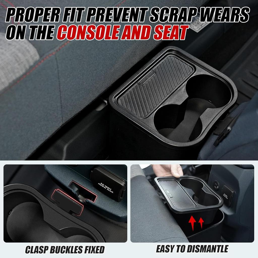 Mabett Trash Can For Ford Maverick 2025 2024 , Multi-Function Maverick Accessories, Trash Bin With Cup Holder, Extra Rear Storage Box