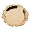4''/6'' Gold Round Metal Fruit Dish Pastry Plate Tea Dessert Serving Tray for Hotel, Restaurant, Home Tableware