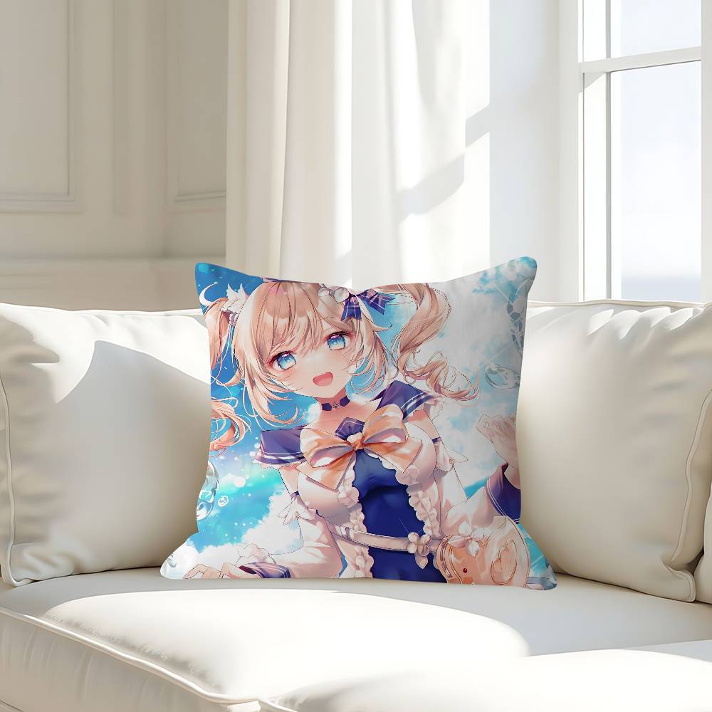 G-Genshin Impact Barbara Pillow Case Removable Washable Cushion Cover – All-Season Soft Linen