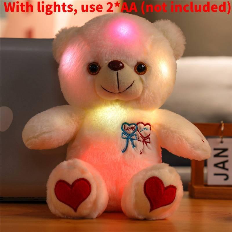 

Светящееся Сердце Вышивка Плюшевый Мишка Плюшевая Игрушка Животное Набивная Декоративная Кукла Bowknot