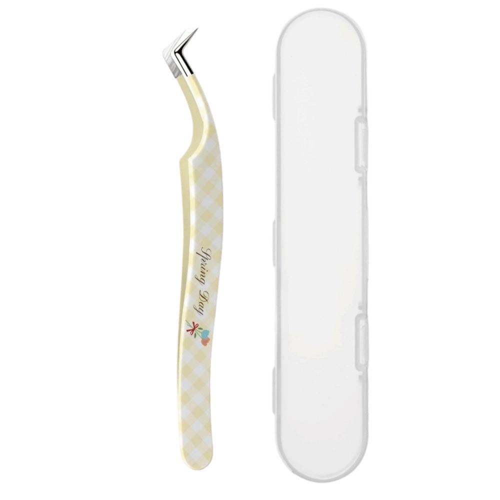 Stainless Steel Precision Tweezers Anti-static Lashes Extension Tweezer Sticker Application