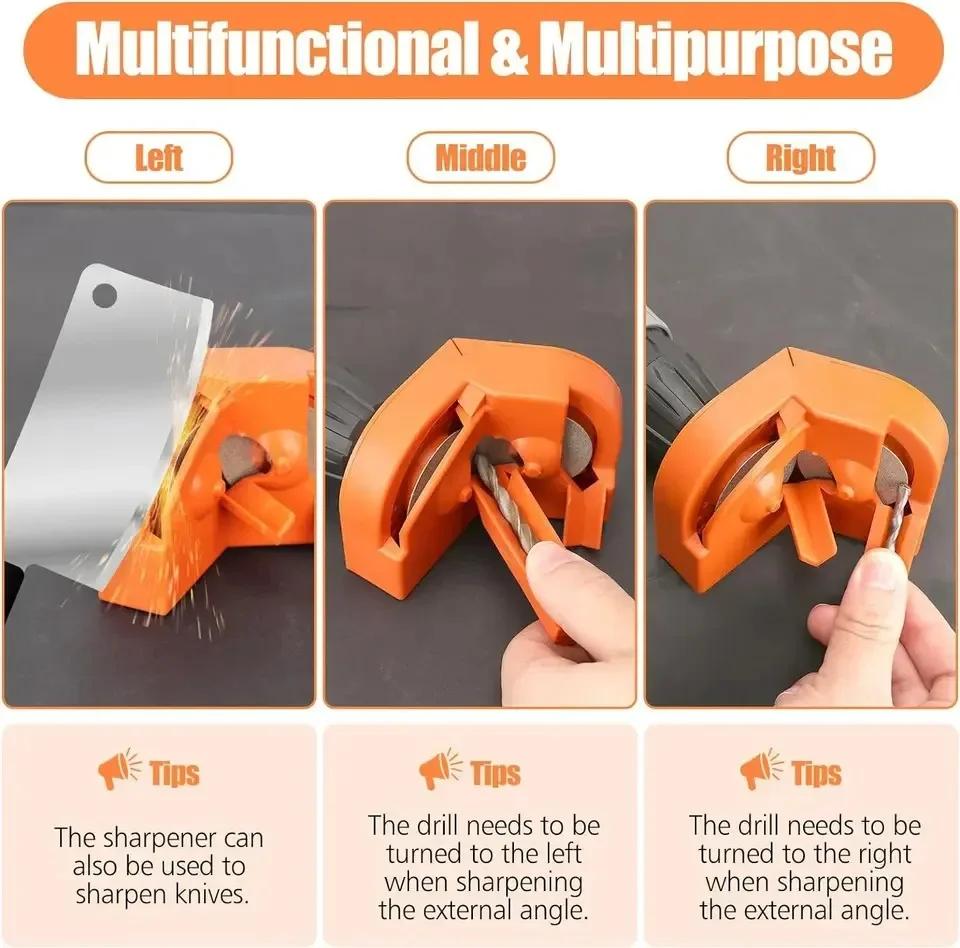 Portable Drill Bit Sharpener Universal Grinding Tool For Chainsaw And Drill Bit Multi-use Durable Metal And Plastic Construction