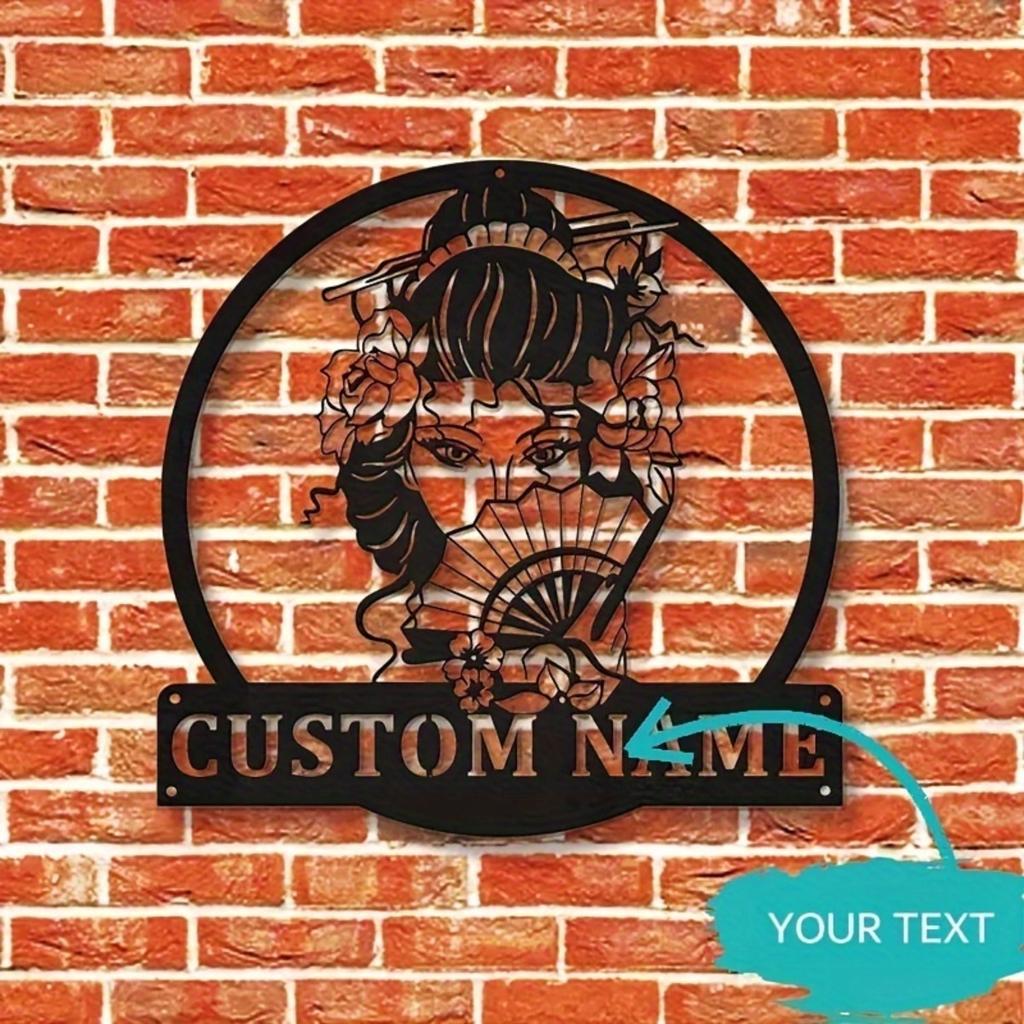 Personalized Japanese Kabuki Metal Wall Art Name Sign Hot Sale Modern Home Outdoor Decor