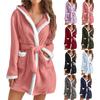 Waterabsorberende Badjas Dames Badjas Herfst Winter Fuzzy Capuchon Cardigan Met Zakken Loungewear Pyjama's Huiskleding Jurk