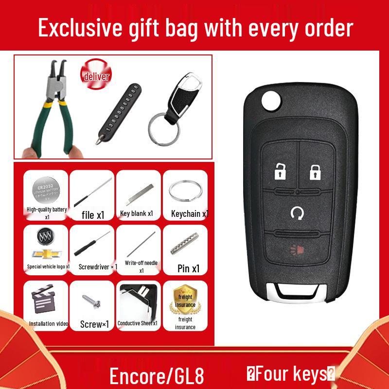 Buick Excelle GT Regal & Chevrolet Cruze Car Remote Key Shell Replacement.