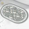 Oval Crystal Velvet Anti-Slip Mat for Living Room, Porch, and Bathroom