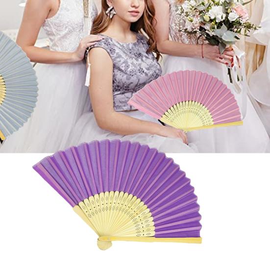 Handheld Fan Fine Workmanship Engraved Delicate Long-lasting Easy To Grip DIY Bamboo Folding Wedding Folding Hand Fan Gift