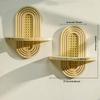 Wall Rattan Shelf Floating Shelves Wall Mounted,Plant Display Shelving X3UC